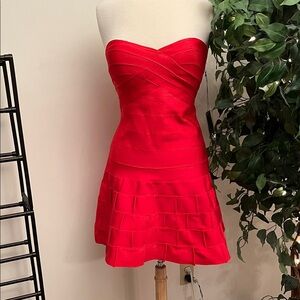 WOW Couture Vibrant Red Strapless Dress